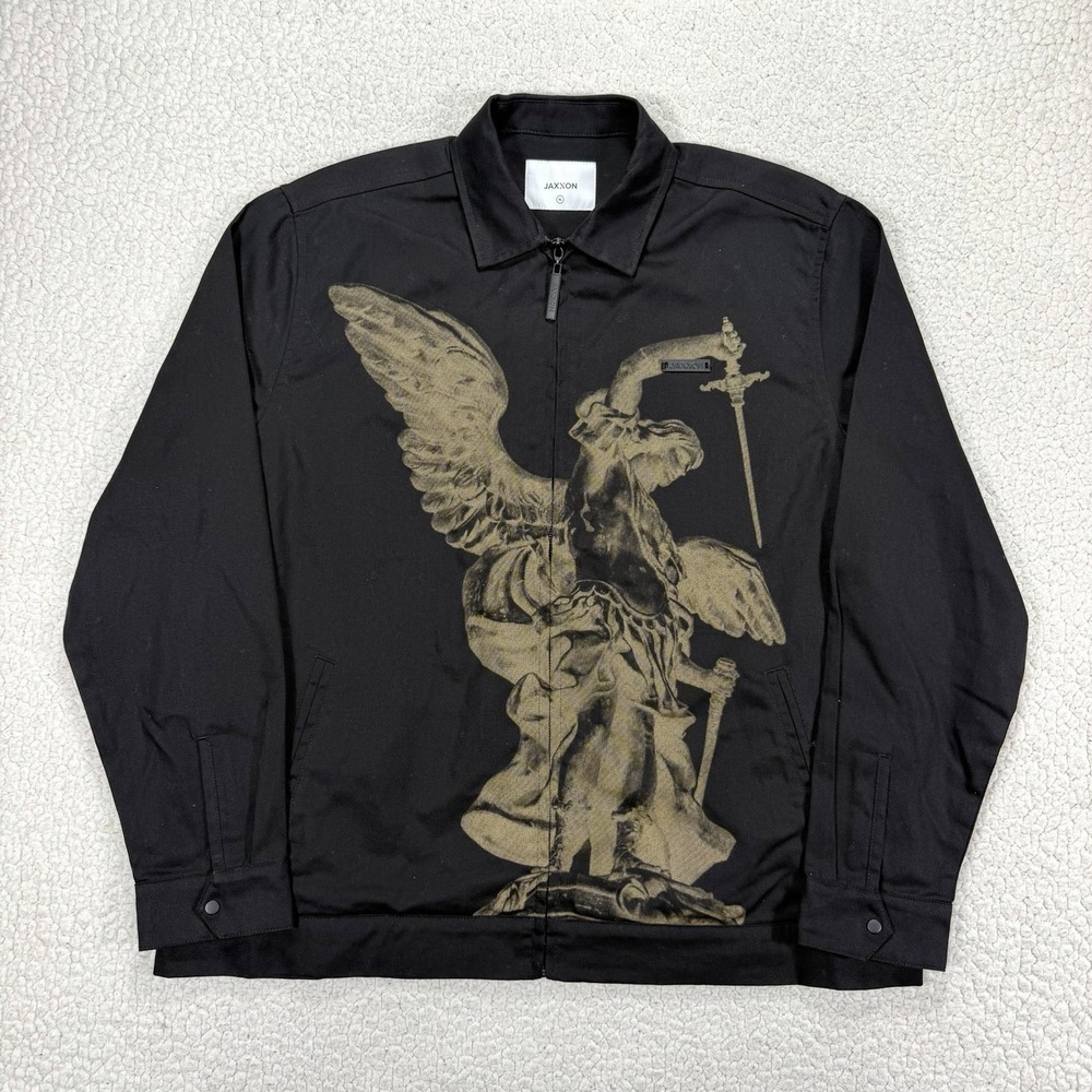 JAXXON Graphic Jacket Men's XL Angel Full Zip Streetwear Gothic Dark Academia